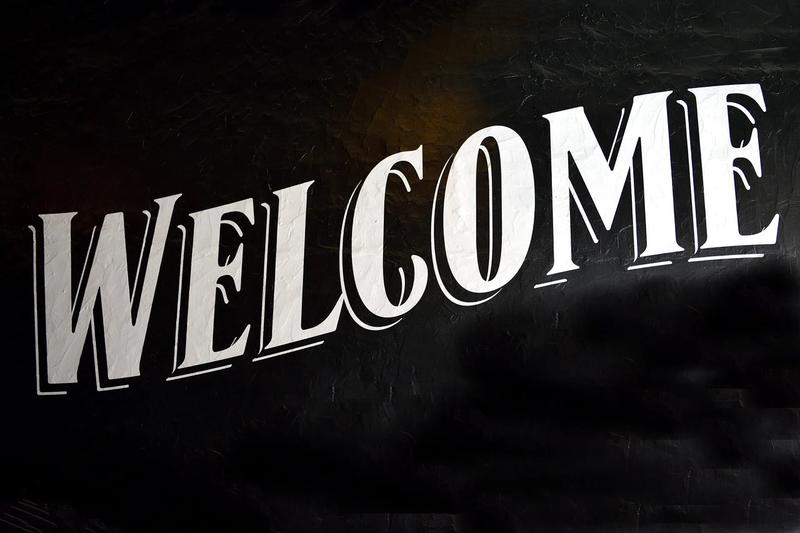 welcome chalk board